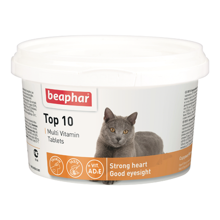 Beaphar Top 10 Кормовая мультивитаминная добавка для кошек, 180 таблеток – интернет-магазин Ле’Муррр