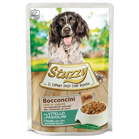 Stuzzy Bocconcini Пауч Телятина с зеленой фасоль в желе для собак – интернет-магазин Ле’Муррр